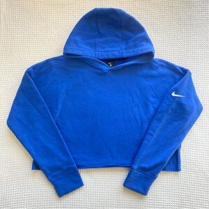 Nike Royal Blue Cropped Hoodie Large